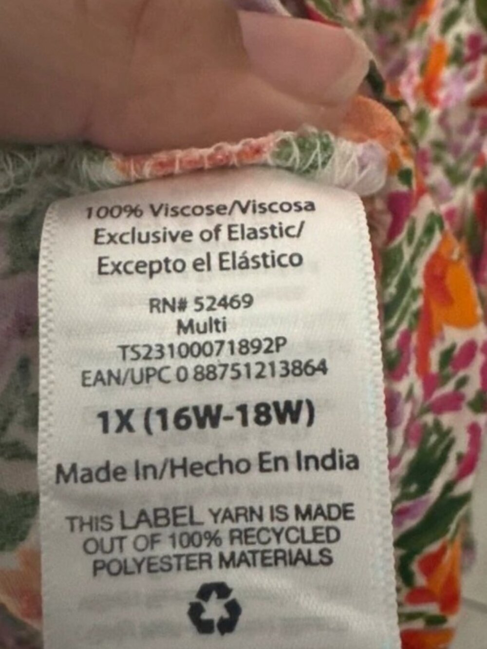 Terra & Sky Floral Smocked Dress Women's 1X Ruffle Straps (R-033)